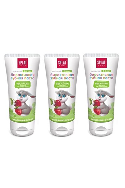 Splat Kids Strawberry and Cherry Flavored Toothpaste 2-6 Years 50 ml X3 Pieces