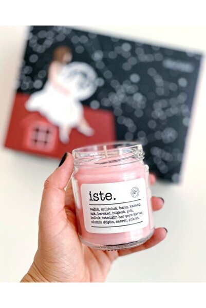 Bikutumutluluk Hediyelik - Iste Pembe Kokulu Kavanoz Mum