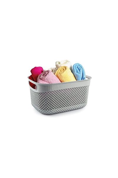 Melkan Home Ice Gray Drop Patterned Basket - 6.6L
