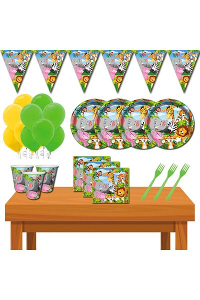 Safari Bsgx Zoo Eco 16 Person Birthday Party Supplies Set Organization 972844
