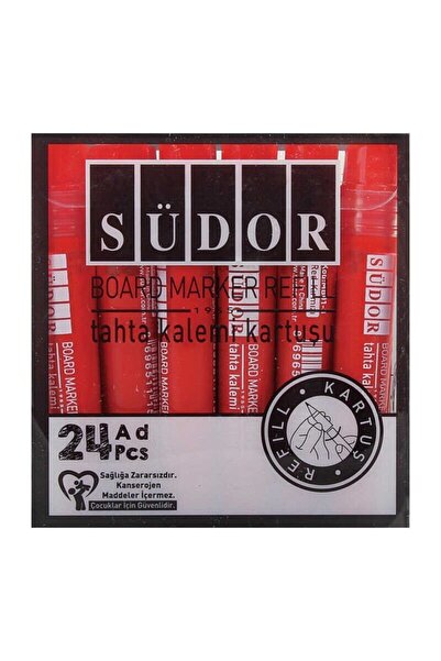 Südor Tahta Kalemi Kartuşu Kırmızı 24 Adet