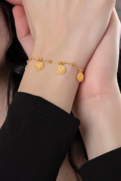 ASYA KUYUMCULUK Tuğralı Bileklik 14 Ayar Altın