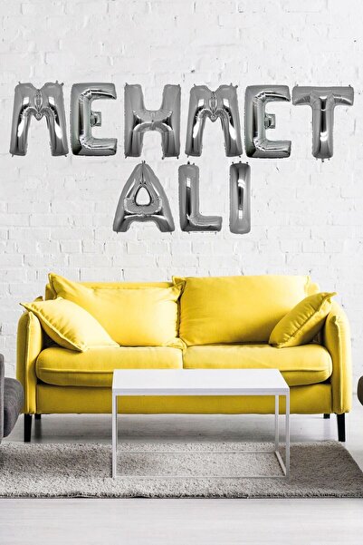 Happyland Birthday Mehmet Ali Silver Letter Foil Balloon Set 40cm