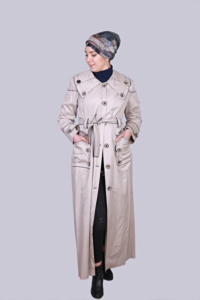 Bilgiçler Kadın Açık Gri Uzun Pardesü