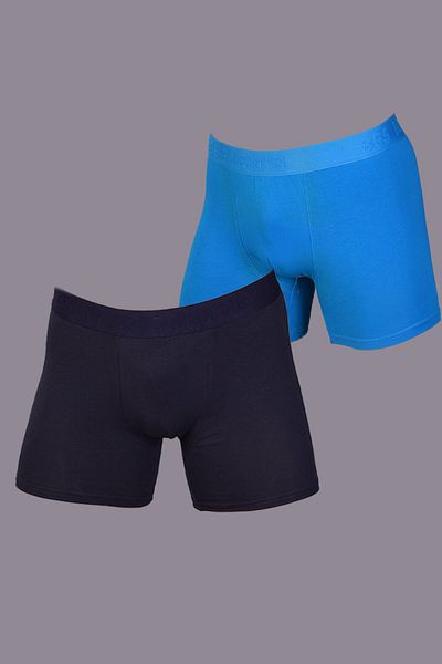 COTBOXER Navy Blue Lycra Boxer - Πακέτο Solfege, Σετ 2 τεμαχίων