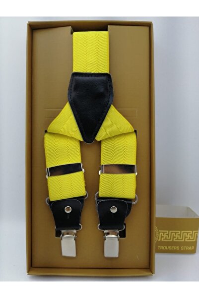 Elegans Giyim Aksesuar Sarı Salopet Askı