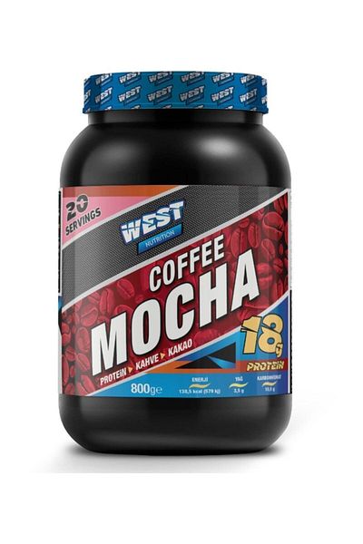 West Nutrition Mocha Coffee Color Protein Powder - 800 gr, 20 Servings
