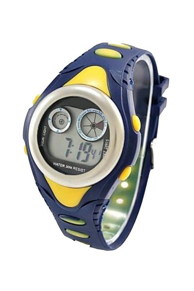 RoseRoi Waterproof Fan Kids Wristwatch Yellow Navy Blue