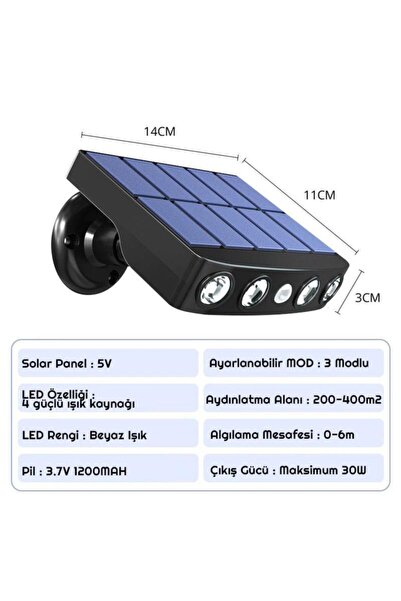 exeo Solar Led Güneş Enerjili Bahçe Duvar Lambası 2li Paket