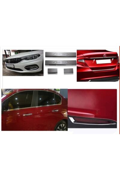 emrgarage Egea Krom Set Cam Çerçevesi-bagaj Çitası-sis Kromu-arka Reflektör Krom-kapı Eşiği