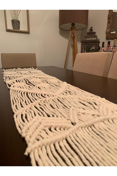 esreciks Macrame Runner Tablecloth 115*25 cm