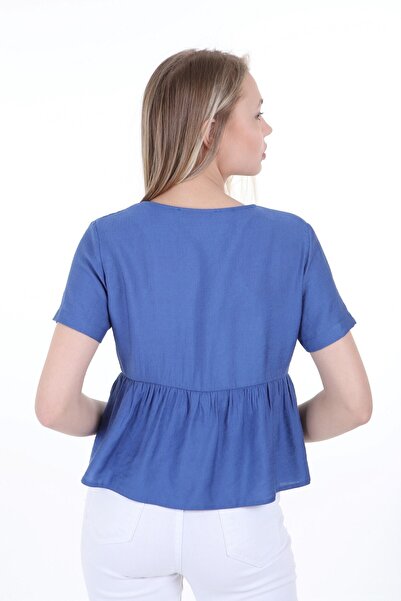 DISENTIS MODEST Індіго напіврукавний болеро - жіночий, зав'язується спереду