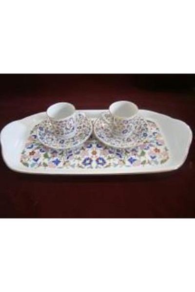 Kütahya Porselen Coffee Cup with Tray for 2 Persons Decoration No:073645