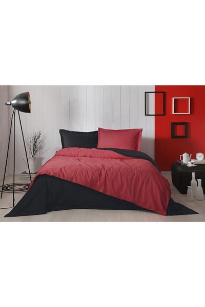 Özdilek Colormix Double Sided Double Duvet Cover Set Red - Black
