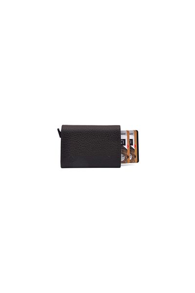 Eminsa Brown Leather Mechanismed Card Holder Wallet