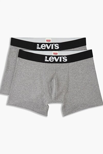 Levi's بوكسر رجالي من Levis Solid Basic باللون الرمادي 3714901880