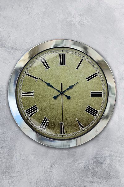 Kasva Concept Gift 36 cm Chrome Metal Creative Wall Clock