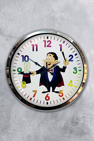 Kasva Concept هدية ساعة حائط ساحر معدنية من الكروم مقاس 40 سم