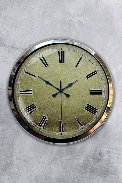 Kasva Concept Gift 40 cm Chrome Metal Creative Wall Clock