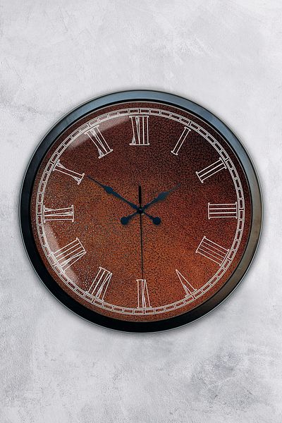 Kasva Concept Gift 40 cm Black Metal Brown Wall Clock