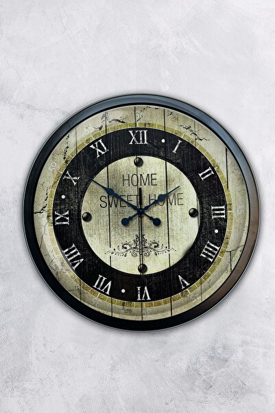 Platin Saat هدية ساعة حائط منزلية معدنية سوداء مقاس 40 سم من سويت هوم