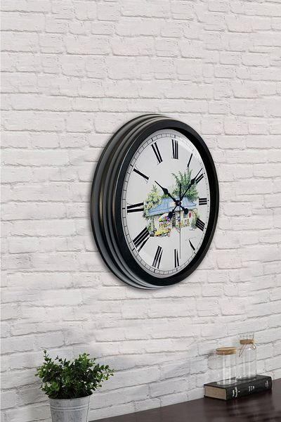 Kasva Concept Gift 40 cm Black Metal Home Wall Clock