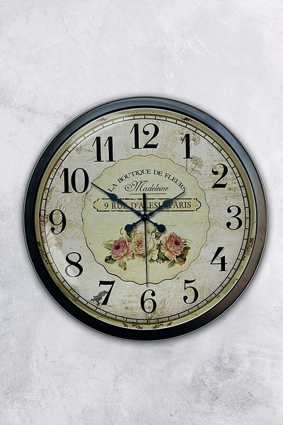 Kasva Concept Gift 40 cm Black Metal Light Wall Clock