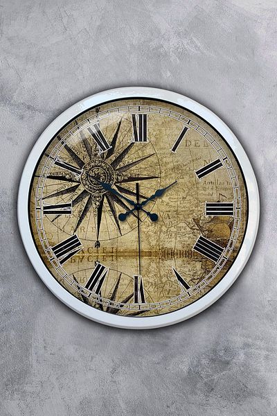 Kasva Concept Cadou 40 Cm Ceas de Perete Harte Metal Alb