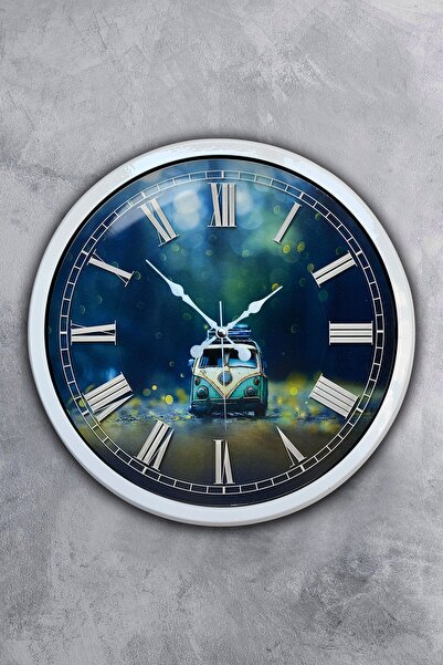 Platin Saat ساعة حائط مزخرفة معدنية بيضاء مقاس 40 سم