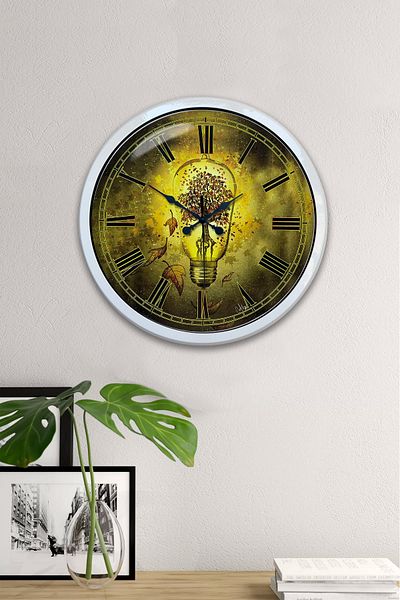 Kasva Concept Gift 40 cm White Metal Bulb Wall Clock