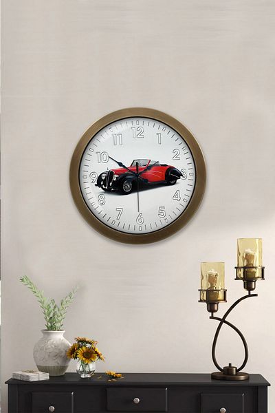 Kasva Concept Gift 36 cm Antique Metal Car Gallery Wall Clock