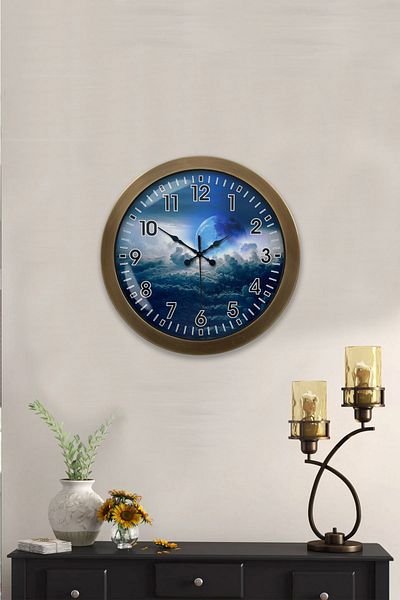 Kasva Concept 36 cm Antique Metal Wall Clock Above the Clouds