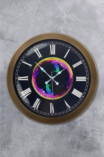 Kasva Concept 36 cm Tumbled Metal Galaxy Wall Clock