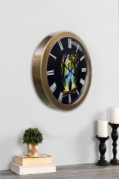Kasva Concept 36 cm Tumbled Metal Book - Human Wall Clock