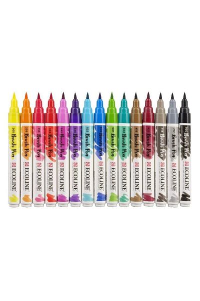 Talens Ecoline Brush Pen Brush Tip Pen Set 15 Colors