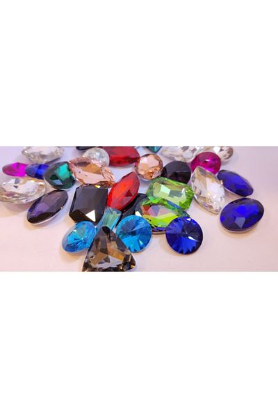 yiğit aksesuar Mixed Large Size Crystal Glass Stone Package 50 Pieces
