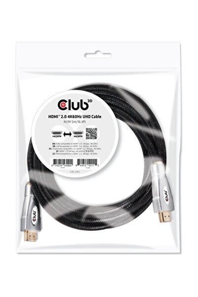 Club 3D Club3D CAC-2312 5 metri HDMI 2.0 4K60Hz UHD Görüntü Kablosu
