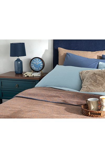 English Home Melange Cotton Single Blanket 150x200 Cm Navy Blue - Terracotta