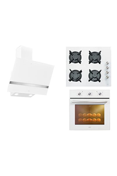 Çetintaş Evii Çetintaş Beyaz İnci Cam Ankastre Set 5