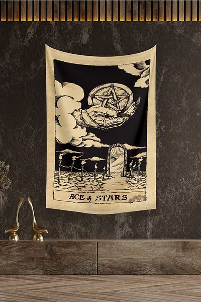 Vagonik Carte de tarot Covor de perete Asul stelelor 140x100 cm-70x100 cm