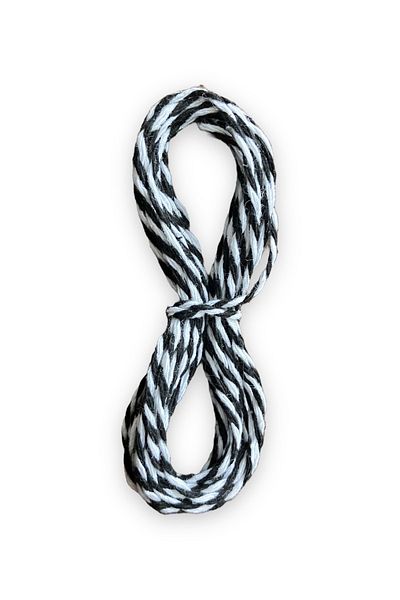alfa tasarım atölyesi Packing Rope Ornamental Rope - 3 Meters - Black and White Color
