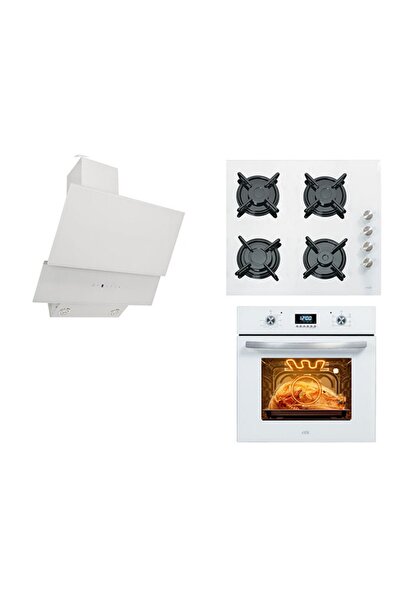 Çetintaş Evii Lüks İnci Beyaz Cam Ankastre Set 7