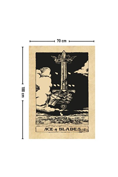 Vagonik Tarot Kartı Ace Of Blades Duvar Örtüsü Halısı 140x100 Cm-70x100 Cm