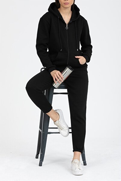 Deafox Σετ αθλητικής φόρμας με μαύρη κουκούλα με τρεις κλωστές