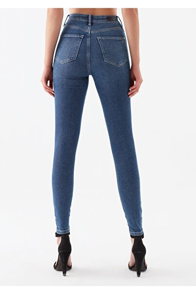 Ramrod Indigo Tess Gold Kadın Solmayan Mavi Skinny Yüksek Bel Jeans Pantolon (toparlayıcı)