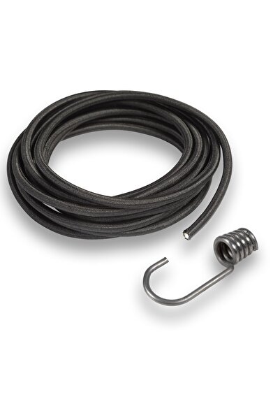 Branda Marketim Çadır Branda Gergi Lastiği Ip Siyah 10 Mt+ 10 Adet Metal Lastik Kancası
