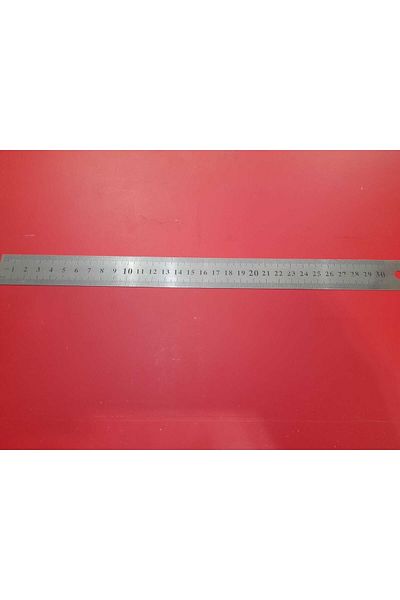 gebzeli Steel Ruler 30cm Double Sided Lines Press Printed Back Side Inch Size