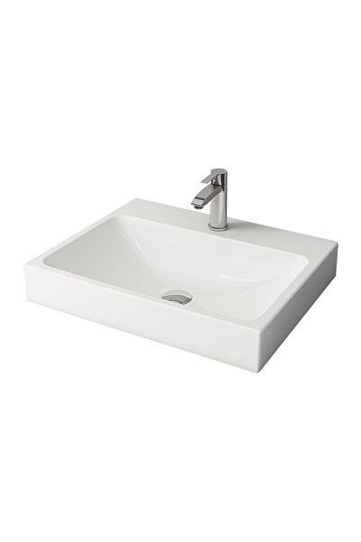 Bocchi Scala Tezgahüstü Lavabo 60x48 Parlak Beyaz 1077-001-0126