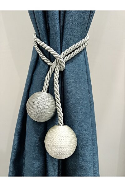 SEILL Iki Toplu Yan Bağlama Fon Perde Toplama Aparatı Gri&krem