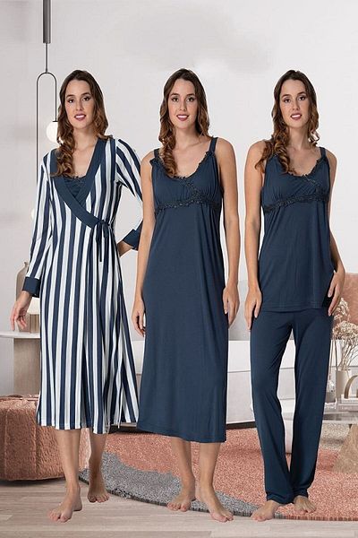 Puerpera Effortt Women's Pajama Set Nightgown Dressing Gown Postpartum Pregnant Set of 4 9036
